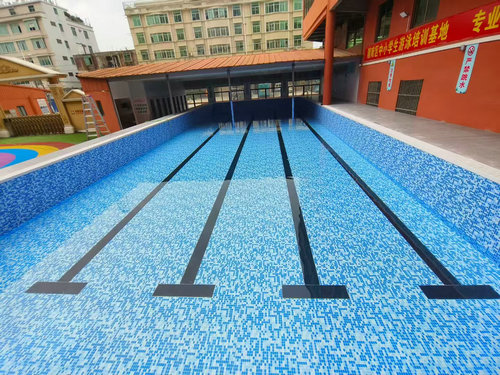 万全学校钢结构拼装游泳池防水胶膜泳池项目